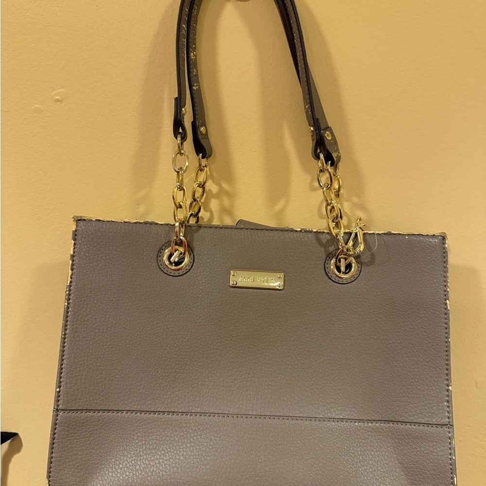 Anne Klein Gray and Gold Bag
